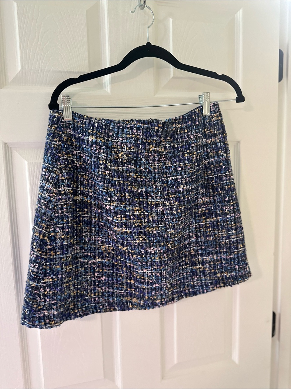 Lulu's Navy Blue Multicolor Tweed set size L - Picture 7 of 7